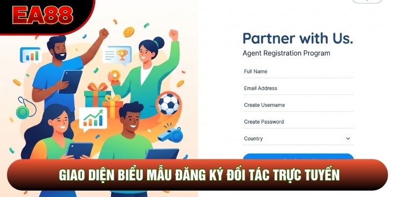 Giao diện biểu mẫu đăng ký đối tác trực tuyến